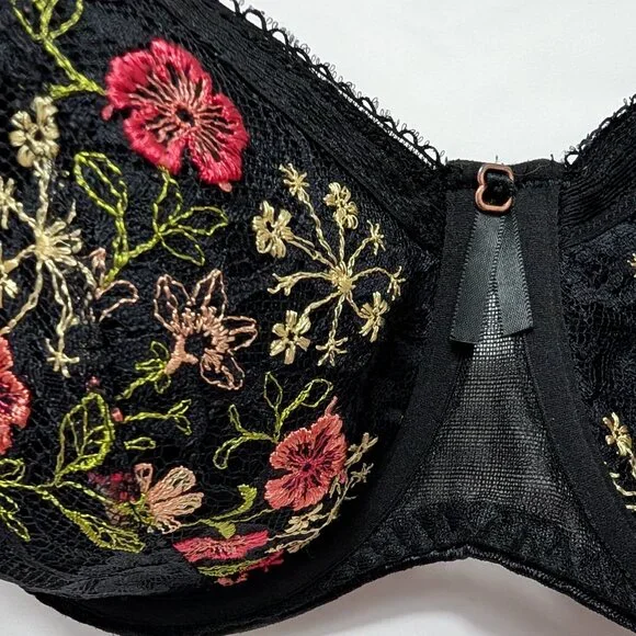 Freya 32GG Rhea Black Padded Half Cup Underwire Bra - Picture 2 of 6